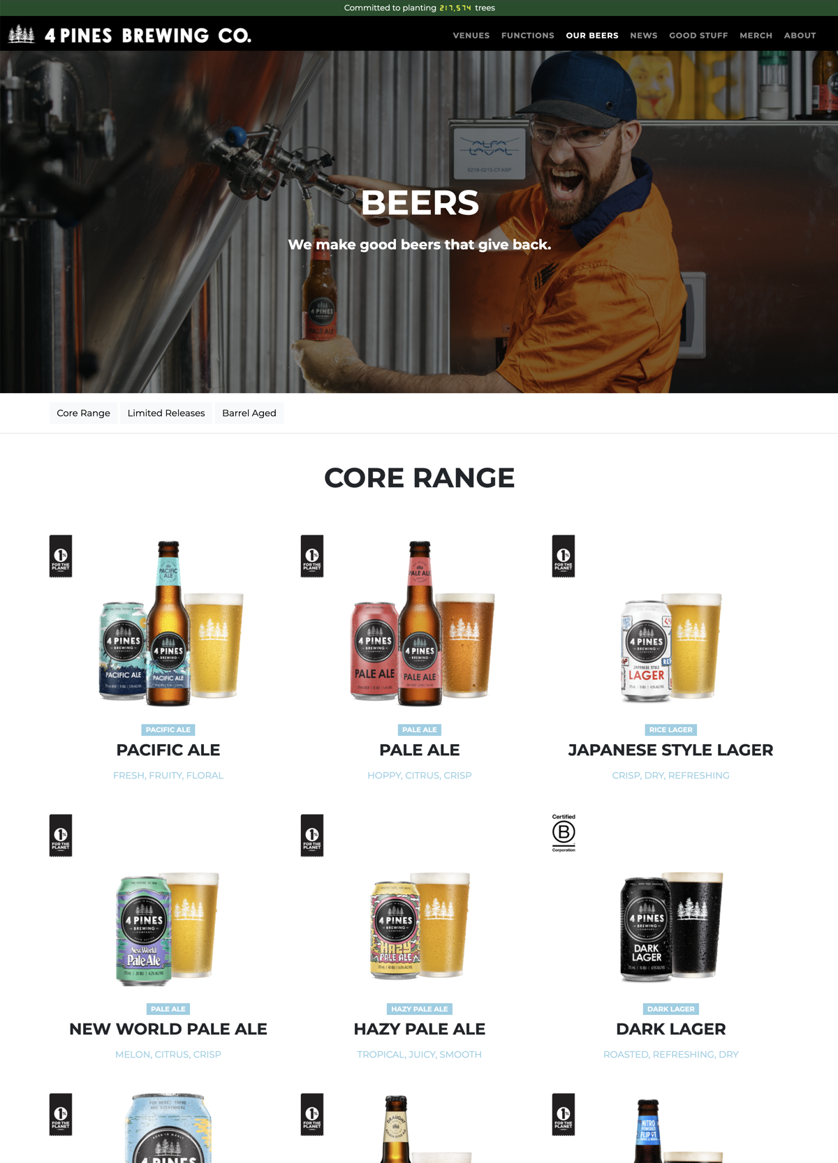 4 Pines Beer screen