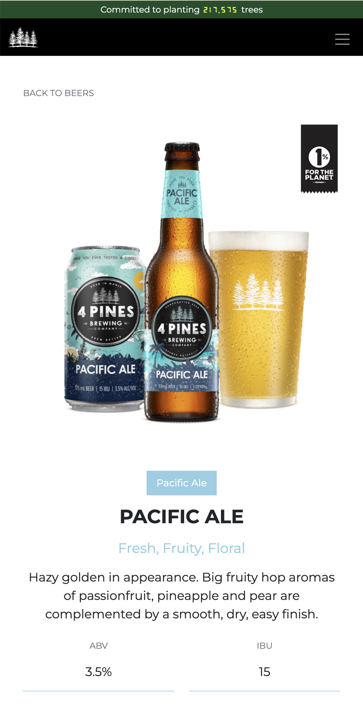 4 Pines Beer screen