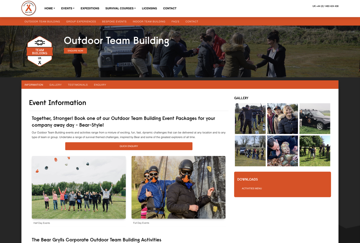 Bear Grylls Survival Academy screen