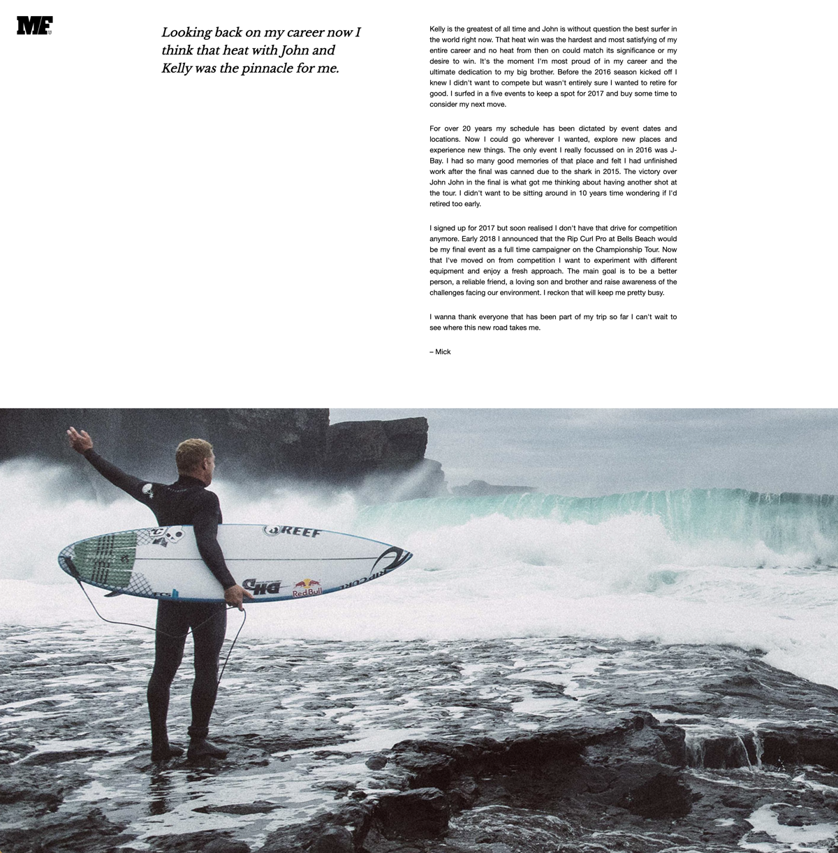 Mick Fanning screen