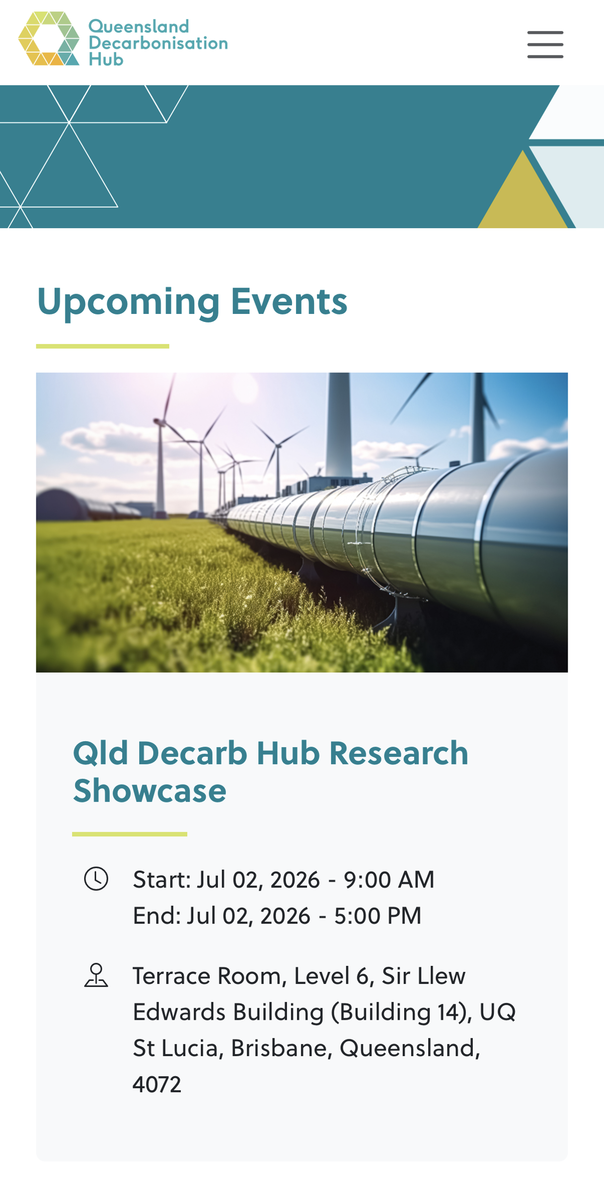 Queensland Decarbonisation Hub screen